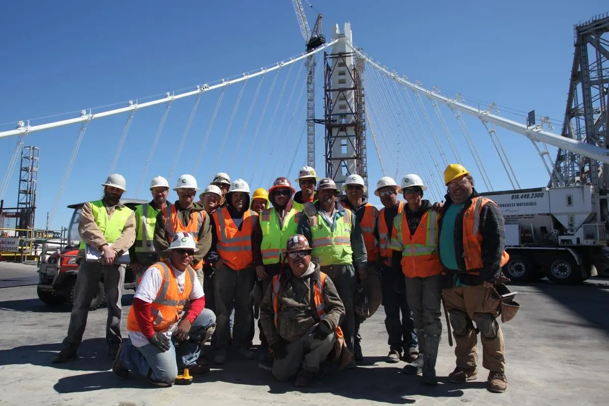 The Precision Concrete Materials crew on the job.
