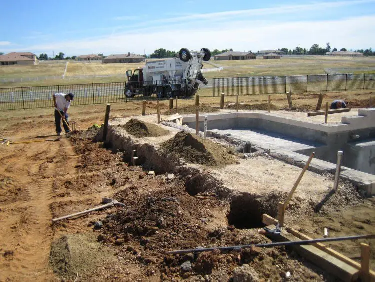 Residential foundation pour.